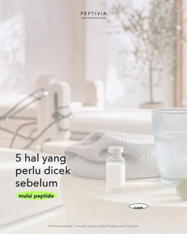 Poster bertulisan 5 hal yang perlu dicek sebelum mulai peptide